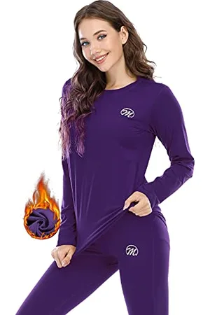MEETWEE Damen Thermounterwäsche Set, Skiunterwäsche Unterwäsche Thermo Atmungsaktiv Funktionswäsche Schnelltrocknend Warme Winter