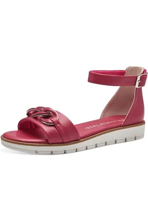 Marco Tozzi Damen Sandalen mit Keilabsatz Hinten geschlossen Vegan, Rosa , 40 EU