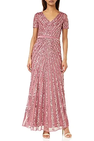Maya Deluxe Damen Abendkleid Pailletten Maxi Elegant Für Hochzeit V-Ausschnitt A-Linien-Schnitt Brautjungfernkleid Bridesmaid Dress, , 38 EU