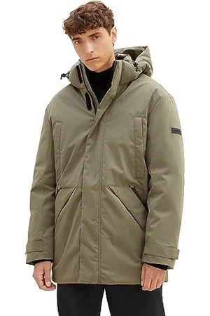TOM TAILOR Herren 1037394 Arctic Winterpaka mit Abnehmbarer Kapuze, 10415-Dusty Olive Green, M