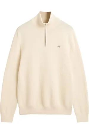 GANT Herren Cotton Micro Textured Half Zip Pullover, , XXL