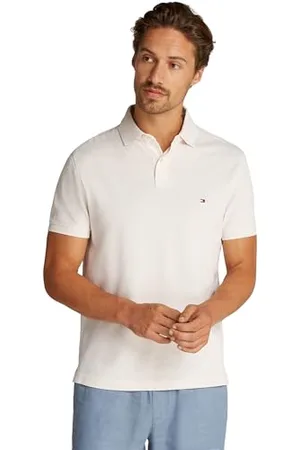 Tommy Hilfiger Herren Poloshirt Kurzarm Core 1985 Regular Fit, Elfenbein (Ivory Petal), S