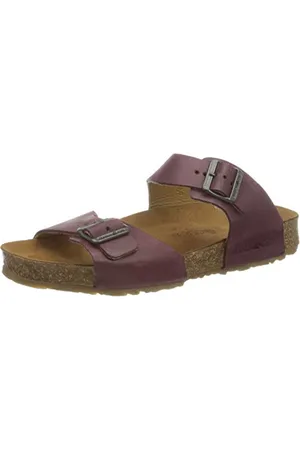 Haflinger Unisex-Kinder Bio Andrea T-Spangen Sandalen, Violett (Bordeaux 703), 32 EU