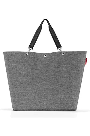Reisenthel Shopper M in Twist Silber – Geräumige Shopping Bag und edle Handtasche in einem – Aus wasserabweisendem Material