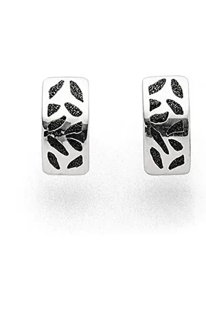 DUR Ohrstecker Wandel aus 925 Sterling Silber mit Lavasand veredelt, 12x6 mm, O5301
