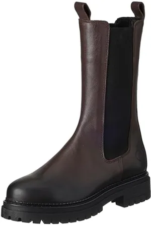 Cashott Damen CASHANNAH Chelsea High Cut Halblange Stiefel, Coffee, 38 EU