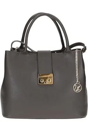 Caprice Damen Henkeltasche aus Leder Elegant, Braun