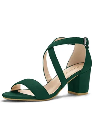 Allegra K Überkreuzte Sandalen mit Knöchelriemen und Blockabsatz für Damen 39