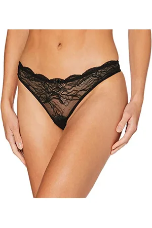 Emporio Armani Damen Thong Virtual Lace Unterwäsche, Black, XS