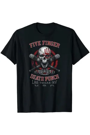 Five Finger Death Punch Herren T-Shirt, , S, Kurzarm, Klassische Passform, U-Ausschnitt, Baseball-Motiv