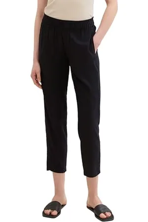 TOM TAILOR Damen Loose Fit Hose, deep black, 42/28