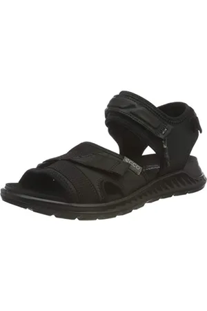 Ecco Damen Exowrap Flat Sandal, (Black/Black), 37 EU
