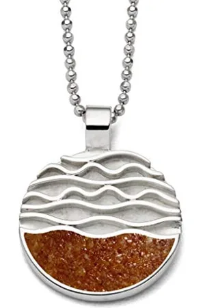 DUR Schmuck Anhänger Strandwellen Bernsteinsand, Silber 925/- rhodiniert (P3398)