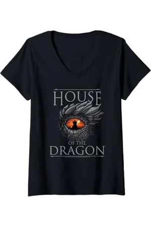 Game of Thrones Damen House of the Dragon In The Eye Of The Dragon T-Shirt mit V-Ausschnitt