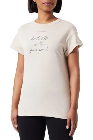 Replay Damen T-Shirt Kurzarm aus Baumwolle, (Beige), S