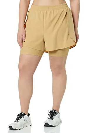 Amazon Damen Doppellagige, Stretch-Laufshorts, , 4XL Große Größen