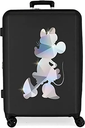 Disney 100 Special Shine Mickey Silver Medium Koffer Schwarz 48x70x26 cm Starres ABS Integrierter TSA-Verschluss 81L 3,98 kg 4 Doppelrollen