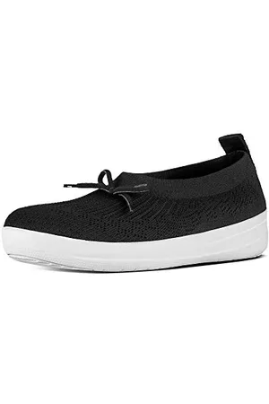 FitFlop Damen Uberknit Ballerina With Bow Geschlossene Ballerinas, (Black), 36 EU