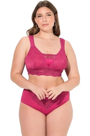 Ulla Popken Damen große Größen Übergrößen Plus Size Bralette, Spitze, ohne Bügel, Cup B - F