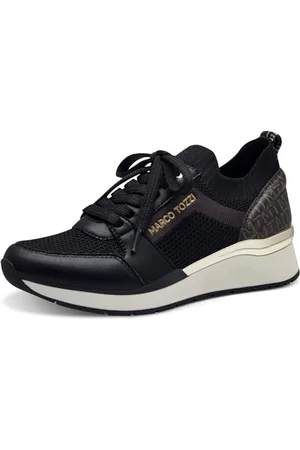 Marco Tozzi Damen Wedge Sneaker Freizeit mit Keilabsatz, (Black), 36 EU