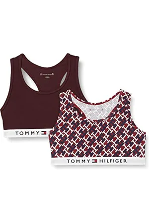 Tommy Hilfiger Mädchen 2P Bralette Print UG0UG00368 Andere BHS, Undurchsichtige, Braun (Monogram/Deep Burgundy), 8-10 Jahre