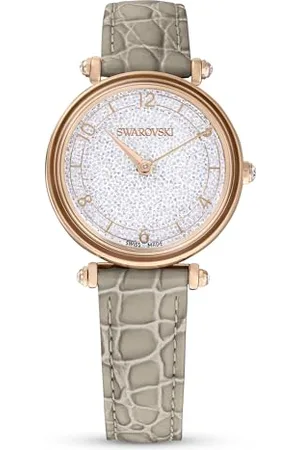 Swarovski Crystalline Wonder Uhr, Damenuhr mit Edlem Zifferblatt mit Kristallen und Verstellbarem Lederarmband