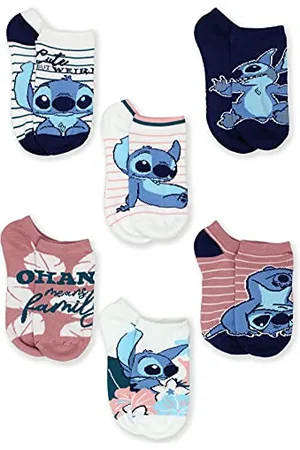 Disney Lilo & Stitch Adults No Show 6 pack Socks Set (Large (9-11), )