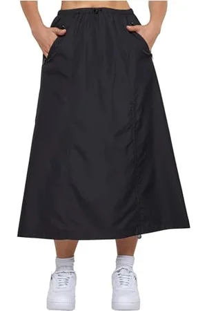 Urban classics Damen TB6095-Ladies Ripstop Parachute Midi Skirt Rock, Black, L