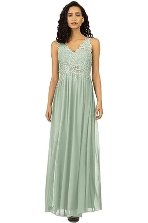 Apart APART Abendkleid im Materialmix aus besticktem Mesh mit plastischer Spitze und Chiffon, , 42