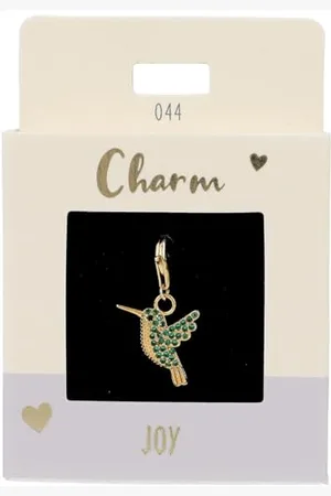 Depesche 11785-044 Charms Express yourself - Anhänger für Halsketten und Armband, Kolibri, vergoldet, als kleines Geschenk