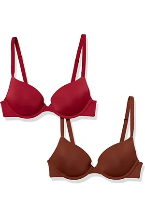 Amazon Damen Leicht gefütterter Plunge-BH-Auslauffarben, 2er-Pack, , 90A