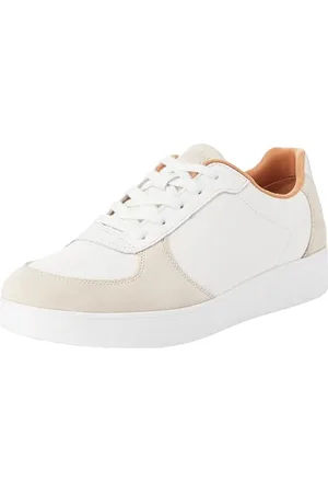 FitFlop Damen Rally Leather/Suede Panel Sneakers Sneaker, Urban White/Paris Grey, 37 EU