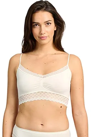 Billetdoux Der BH ist aus einem sehr weichen und bequemen Netzstoff gefertigt, Modell Zen Dentelle, Eine wunderschöne Spitzenborte ziert den unteren Teil des BHS, Frau(Craie Gau), 38