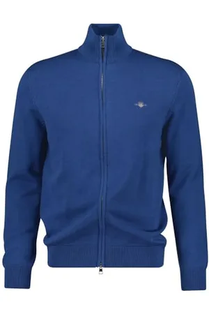 GANT Herren Casual Cotton Zip Cardigan Strickjacke, , Small