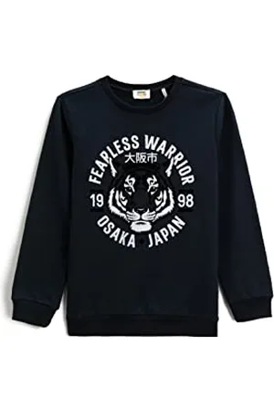 Koton Jungen Langarm Mit Print Rundhalsausschnitt Sweatshirt, , 5-6 Jahre EU