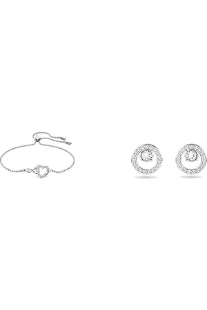 Swarovski Infinity Armband, Unendlichzeichen und Herz, , Rhodiniert & Creativity Ohrstecker, Rund, , Rhodiniert