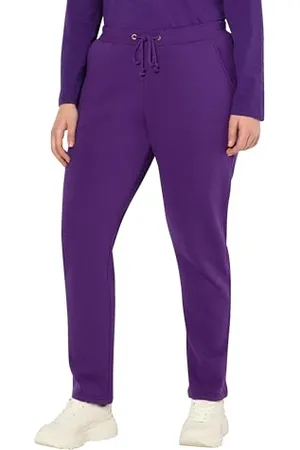 Ulla Popken Damen große Größen Übergrößen Plus Size Sweathose, kuschelweiche Innenseite, Elastikbund