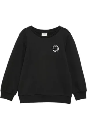 QS by s.Oliver Unisex Sweatshirt mit Rippbündchen und kleinem Print-Detail 92/98