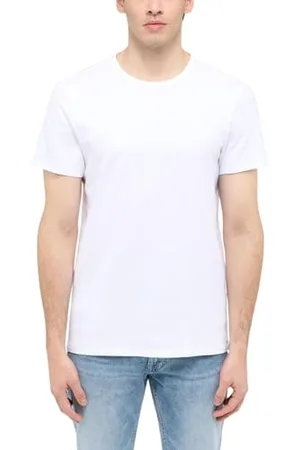 Mustang Herren T-Shirt Allen 2er Pack - Regular Fit S- 3XL Weiss Schwarz Stretch, Größe:XXL, Farbe: