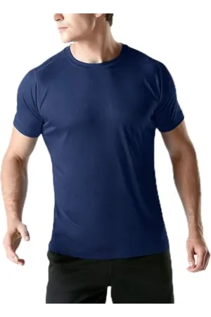 MEETWEE Sportshirt Herren, Laufshirt Kurzarm Mesh Funktionsshirt , blau,L