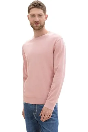 TOM TAILOR Herren Basic Crewneck Pullover aus Baumwolle, , M