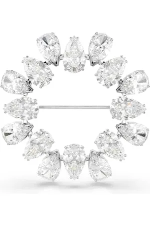 Swarovski Matrix Brosche, Tropfenschliff, , Rhodiniert, Einheitsgröße