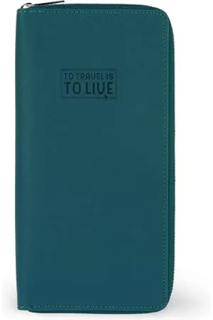 Legami Petroleumblau Reise-Dokumententasche, Reisepass-Organizer, RFID-Blocking, 4 große Taschen, 7 kleine Taschen, Reißverschluss, 11 x 24 x 3 cm, , L, Casual