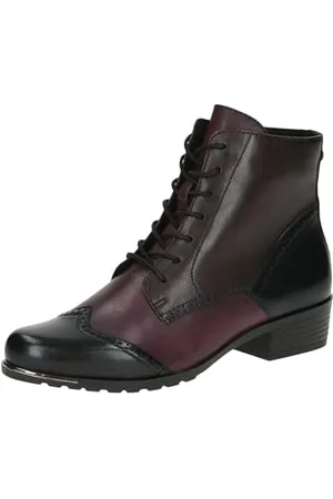 Caprice Damen Stiefeletten zum Schnüren aus Leder mit Blockabsatz, Mehrfarbig , 39 EU