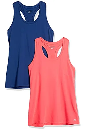 Amazon Damen Active Quick Dry Tech Stretch Racerback-Tanktop (in Übergröße erhältlich), 2er-Pack, , XL