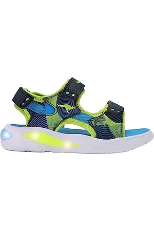 KangaROOS Unisex K-SLS Ruffy Sandale, dk Navy/Lime, 35 EU