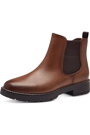 Jana Damen Stiefeletten ohne Absatz mit Reißverschluss Vegan, Braun , 36 EU