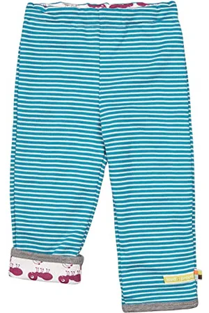 loud + proud Unisex Baby Omkeerbare broek van biologisch katoen, Gots gecertificeerd Hose, Petrol, 86-92 EU