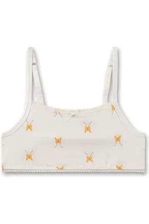 Sanetta Mädchen-Bustier Off-White | Bequemes und angenehmes Bustier für Mädchen aus Baumwoll-Modal-Mix. Mädchen Bustier 140