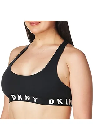 DKNY Damen Cozy Boyfriend Racerback Bralette BH, Undurchsichtige, schwarz/weiß, small
